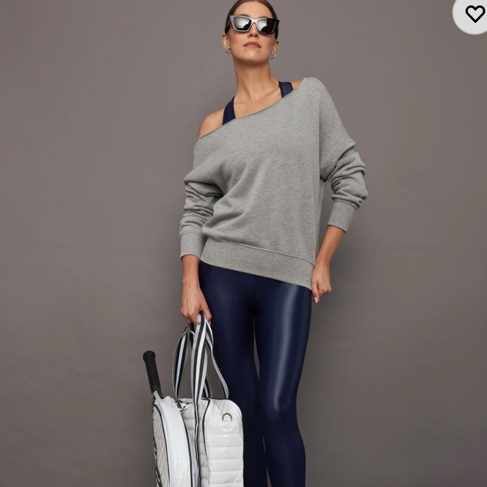 Carbon38 Gray Off-Shoulder Women Sweatershirt, NWT